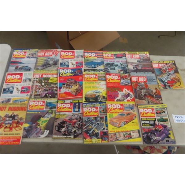 19 Assorted 1960's Hot Rod Magazines ; Rod + Custom, Hot Rod, Hot Rodding