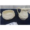 Image 2 : 6 Belleek Fine China ; 2 Cream + Sugar, Saucer + Harp Ornament 7" Tall 