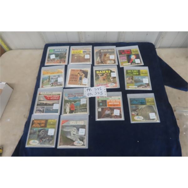 Viewmaster Disc, 14 Packages but 42 Discs - Vintage ; Animals, Disney, Geographical Places plus more