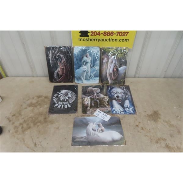 (7) 8' x 12' Metal Pictures