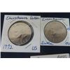 Image 2 : 15 Coins ; (2) '71 Eisenhower Dollar USA, '72 Eisenhower Dollar USA - Most '70s USA . 999 Silver