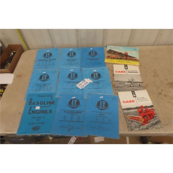 9 Tractor Manuals + 2 Case Brochures + International Brochure
