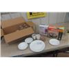 Image 1 : Corelle Dish, Electric Single Burner, Surge Protection + Glasses