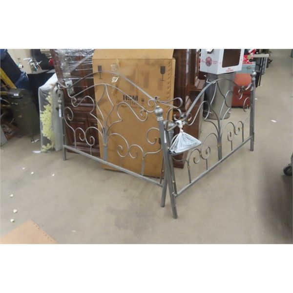 Wrought Iron Modern 60" Wide Headboard + Footboard