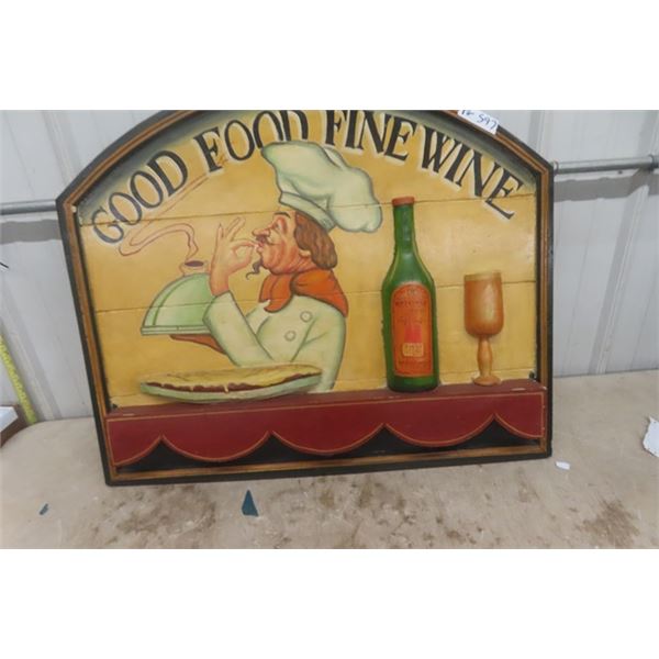 Large Wooden 3D Wine Display 36" up to 31" 