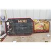 Image 1 : 2 Wooden 3D Pictures ; Menu Board 24" x 38" & Bon Appetit 20" x 24" 
