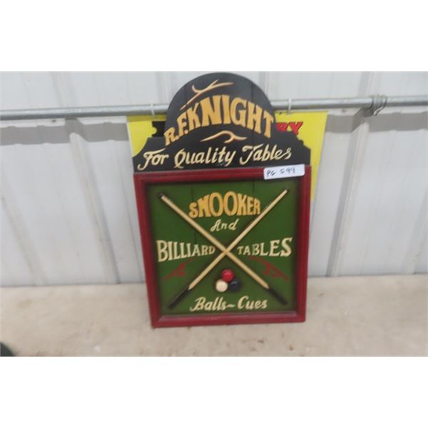 Wooden 3D Display - Snooker Billiards 16" x 24" 