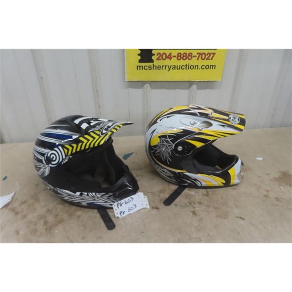 2 Dirt Bike / Quad Helmets ; 1 Sz SM & 1 Sz Med