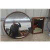 Image 1 : 2 Vintage Mirros ; Round 28" wide & 15" x 21" 