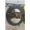 Image 2 : 2 Mirrors ; Oval 18" x 21" Metal Over Wood & Ceramic Tile 20.5" x 20.5" 