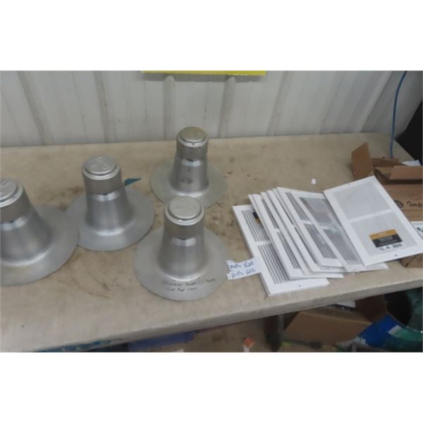 10 New Sidewall Grilles 6" x 12" + 4 Olyvent Model OVIWay Roof Vents