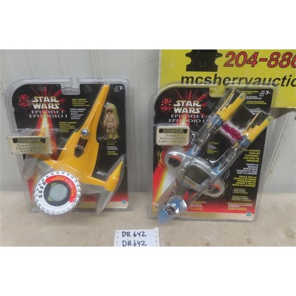 2 Star Wars Episode 1 Toys: Naboo Fighter, Podracer- Both New in Package