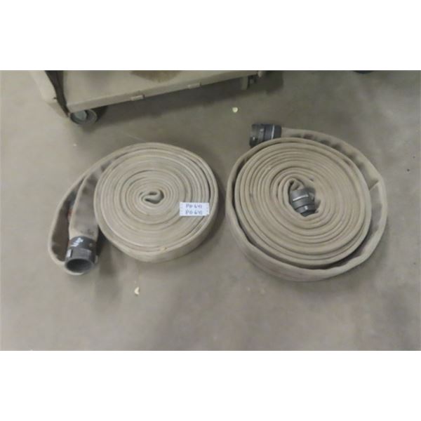 2 Fire Hoses- 50' per Roll?? 3 1/2" Fittings