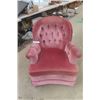 Image 1 : Pink Upholstered Swivel Arm Chair