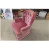 Image 3 : Pink Upholstered Swivel Arm Chair