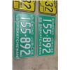 Image 2 : 2 Pairs of Alberta License Plates, 1 Pair 1965 Saskatchewan Plates - Like New