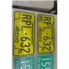 Image 3 : 2 Pairs of Alberta License Plates, 1 Pair 1965 Saskatchewan Plates - Like New