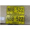 Image 4 : 2 Pairs of Alberta License Plates, 1 Pair 1965 Saskatchewan Plates - Like New