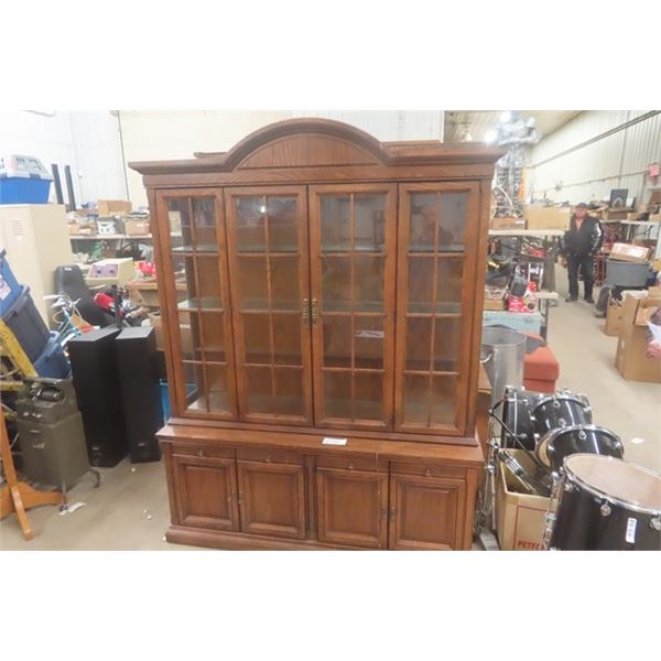 China Cabinet with 3 Glass Shelves- 19"×60"×82"