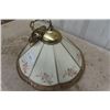 Image 2 : Brass with Glass Panels Hanging Lamp 18" Wide