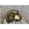 Image 3 : Brass with Glass Panels Hanging Lamp 18" Wide