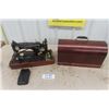 Image 1 : Portable Singer Sewing Machine with Wooden Case