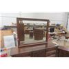 Image 2 : Dresser with Mirror 19"×25"×71" + Mirror 42"×52" & 2 Matching Night Tables 16"×21"×24"