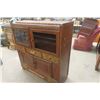 Image 3 : Vintage China Cabinet ,4 Door, Multi Drawer- 1 Piece of Glass Missing 17"×46"×47"