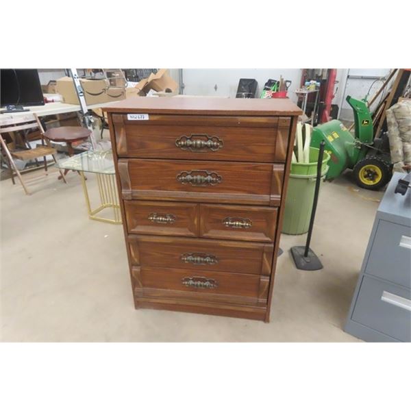 Solid Wood 5 Drawer Dresser 16"×32"×45"
