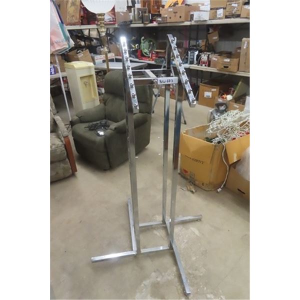 Chrome Store Display Rack- Adjusts.From 53" to 77" Tall