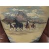 Image 5 : Giddy Up Cowpokes ! Leather Sitting Chair with Horse Pattern on Back + Cowhide on Sides