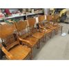 Image 6 : 6 Modern Oak Double Press Back Chairs- 2 of Which Are Captain 