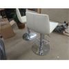 Image 3 : Pair of Chrome Bar Stools with White Upholstered Seats