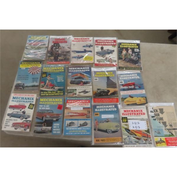 16 Issues Mechanix Illustrated - 1950's + 60's 
