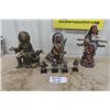 Image 1 : 3 Ceramic Native Figures/Statues, 4 Small Native Resin Figures 