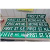 Image 1 : 9 Aluminum Street Signs ; First St., Second Ave, Fifth Ave- All 6.5" x 24" 