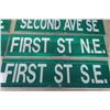 Image 3 : 9 Aluminum Street Signs ; First St., Second Ave, Fifth Ave- All 6.5" x 24" 