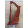 Image 6 : Antique Music Box Harp with Key 22 1/2'' Tall 