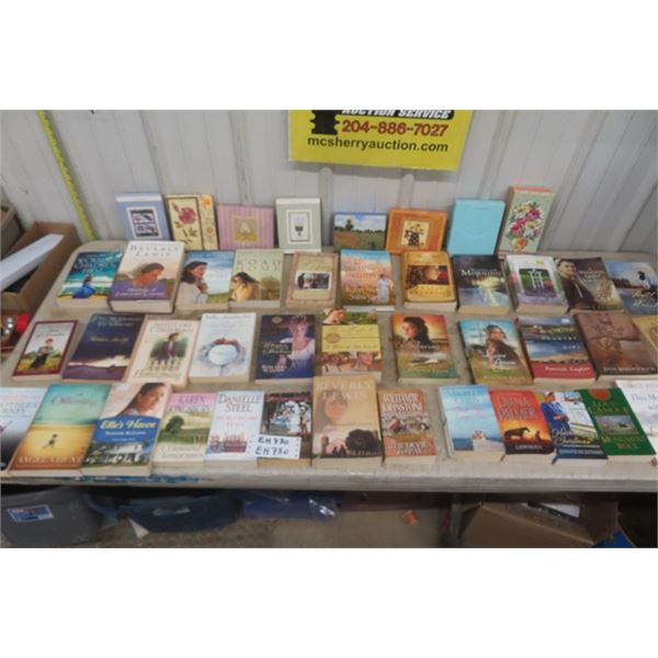 2 Boxes of Books- Lots of Romance and Others, Few Boxes of Greeting Cards 