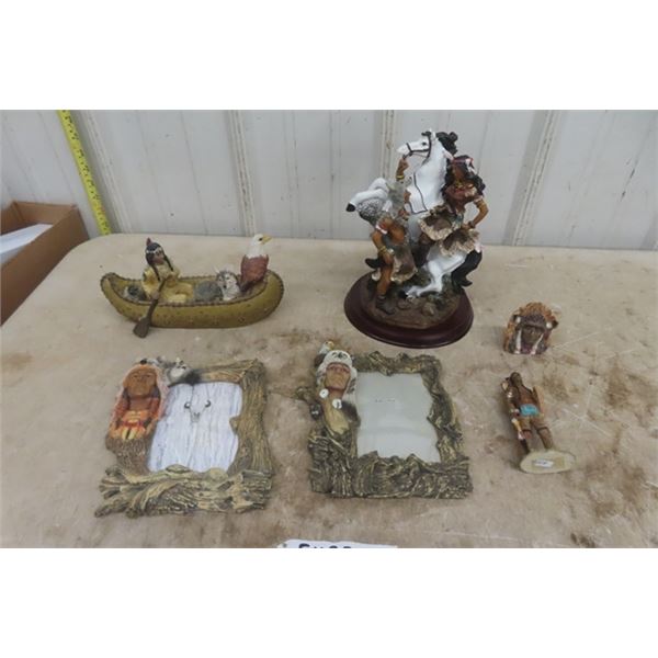 Native Resing Statues, Picture Frames 