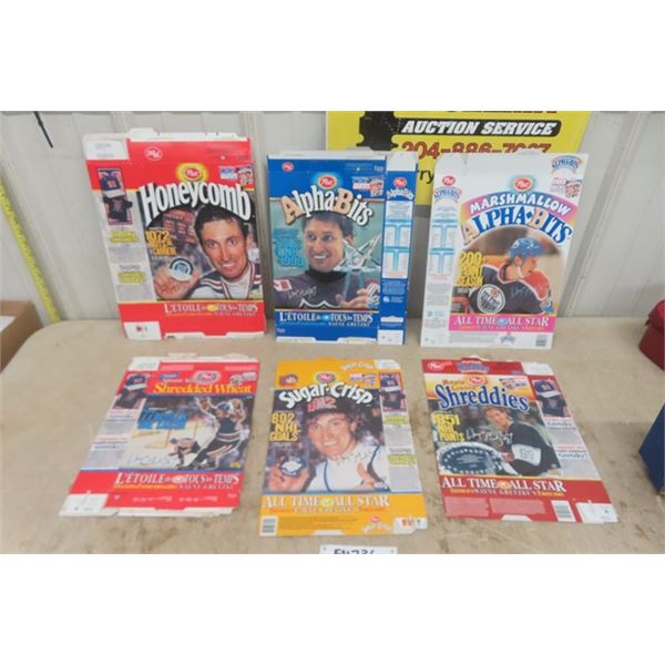 6 Post Wayne Gretzky Cereal Boxes 