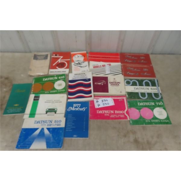 17 Auto Manuals - 50's to 80's ; Chevy Merc, Datson, Dodge