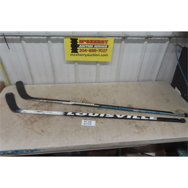 2 Right  Handed Hockey Sticks - Warrior, Louisville 