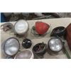 Image 2 : Assorted Tractor Head Lamps, Metal Tool Box 