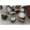 Image 3 : Assorted Tractor Head Lamps, Metal Tool Box 