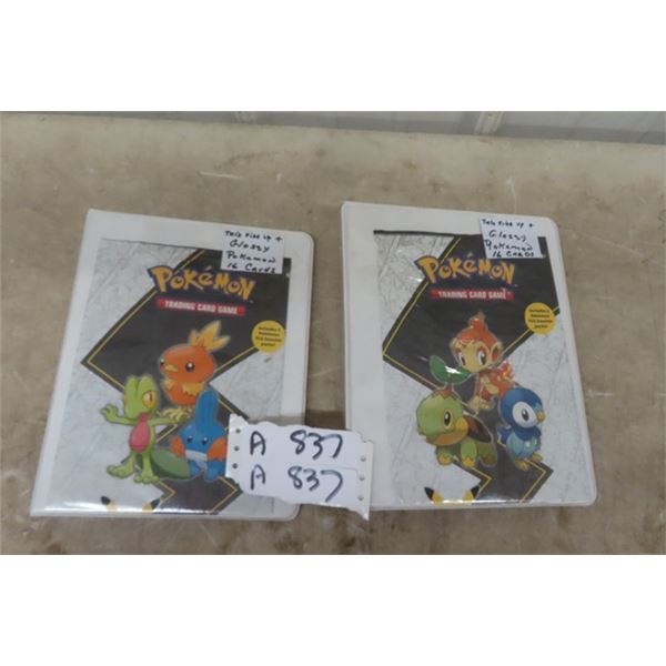 32 Pokeman Glossy Cards wiht 2 Pokeman Binders