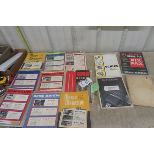 (9) 1940's Motor Magazines & 4 Manuals 1930's + Up