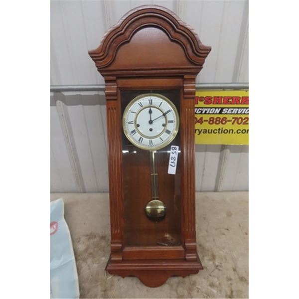 Oak Regulator Clock - Made in Germany 13" x 33" 
