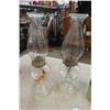 Image 2 : 2 Clear Oil Lamps, 3 Crock Style Display Jugs
