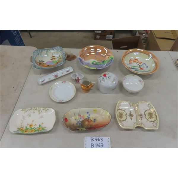 Assorted Hand Painted China Made in Japan- Bowls , Trays , Others 